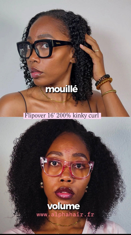 FLIPOVER (DEMIE TÊTE) - 16' 200% KINKY CURL